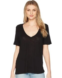 Splendid Everly Short Sleeve Cotton Modal Slub V-Neck Tee | Shirts & Tops