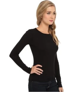 Splendid 1x1 Rib Classic Long Sleeve Crew Neck Tee | Shirts & Tops -Sofft Shoes Store 817AiSyYo5L. AC SR736920