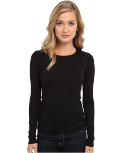 Splendid 1x1 Rib Classic Long Sleeve Crew Neck Tee | Shirts & Tops