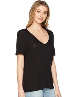 Splendid Everly Short Sleeve Cotton Modal Slub V-Neck Tee | Shirts & Tops -Sofft Shoes Store 81URrwEVM4L. AC SR736920